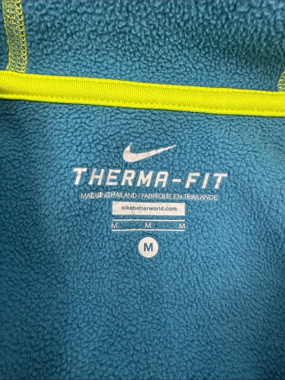 Nike Kids Teal & Neon Yellow Zip Hoodie